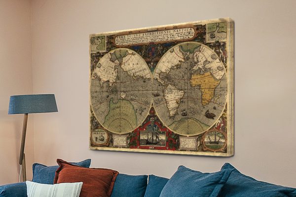 Ancient Map canvas print, an antique-style world map for a study Ancient Map canvas print, an antique-style world map for a study