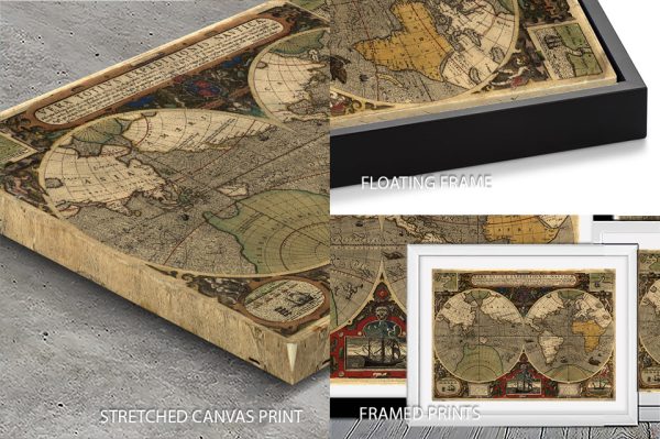 Ancient Map art print, a vintage explorer's map for a lounge Ancient Map art print, a vintage explorer's map for a lounge