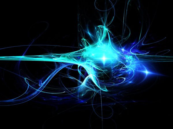 Aqua Clash abstract print, flowing blue and teal colour Aqua Clash abstract print, flowing blue and teal colour