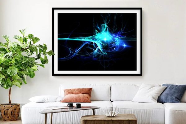 Aqua Clash abstract print, bold blue and turquoise flow Aqua Clash abstract print, bold blue and turquoise flow