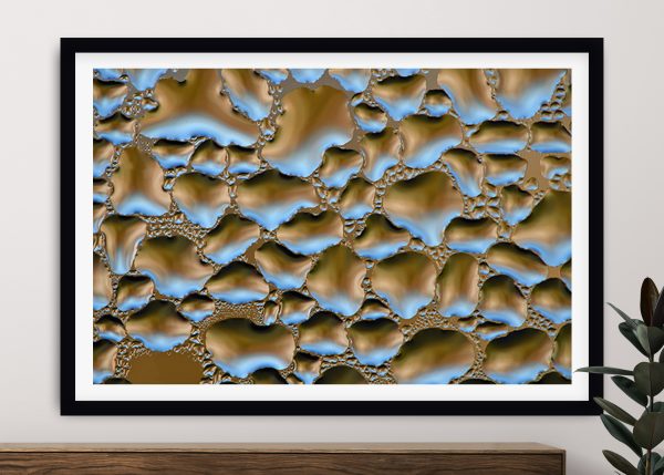 Aquascopic framed art, fluid abstract water forms in cool aqua tones Aquascopic framed art, fluid abstract water forms in cool aqua tones