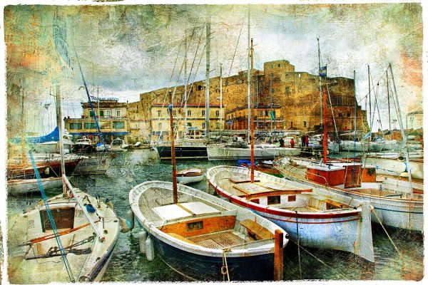 Boats in the Harbour fine art print, a calm coastal gift for a holiday home bedroom Boats in the Harbour fine art print, a calm coastal gift for a holiday home bedroom