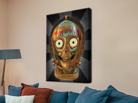 C-3PO Star Wars art, polished golden droid in a bold stylised portrait C-3PO Star Wars art, polished golden droid in a bold stylised portrait