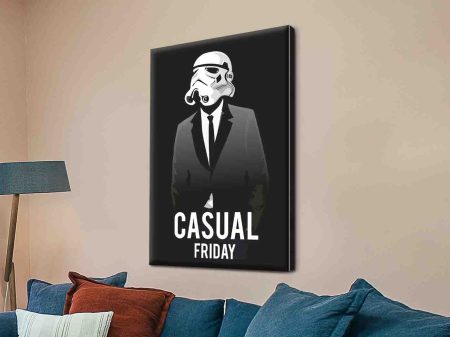 Casual Friday Stormtrooper Star Wars canvas print, a playful gift for an office Casual Friday Stormtrooper Star Wars canvas print, a playful gift for an office