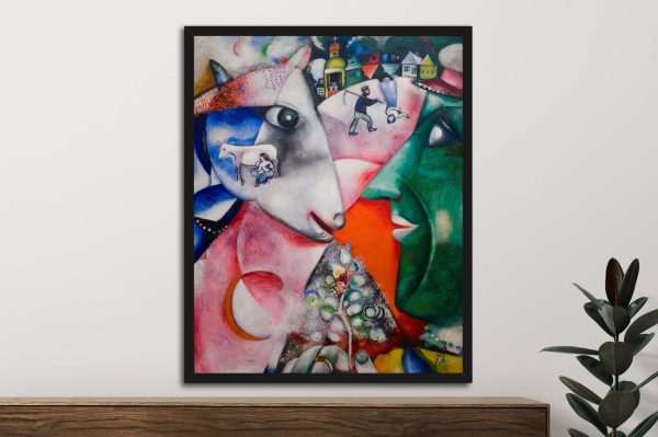 I and the Village by Chagall, a whimsical framed gift for a bright hallway I and the Village by Chagall, a whimsical framed gift for a bright hallway