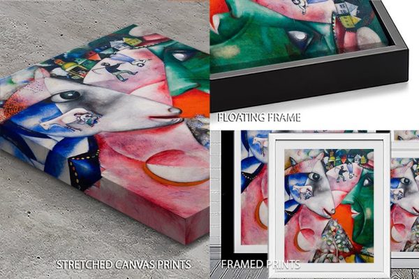 I and the Village framed print by Marc Chagall, dreamlike folk scene I and the Village framed print by Marc Chagall, dreamlike folk scene