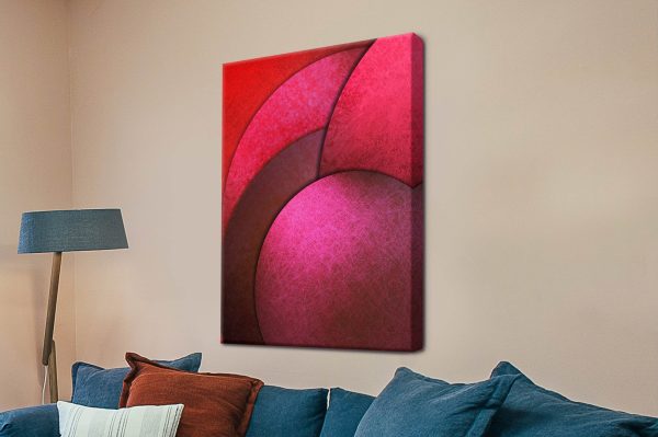 Circular Radiance canvas, concentric abstract circles in soft warm hues