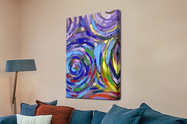 Classical Twist canvas, abstract reworking of a classic motif in bold tones