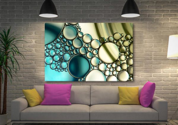 Contemporary Bubbles canvas, drifting abstract orbs in vivid tones Contemporary Bubbles canvas, drifting abstract orbs in vivid tones