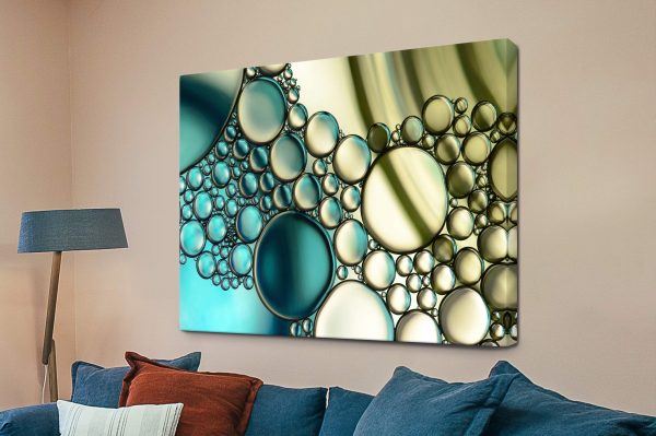 Contemporary Bubbles canvas, buoyant abstract circles in bright hues Contemporary Bubbles canvas, buoyant abstract circles in bright hues