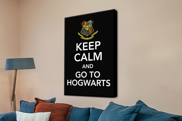 Hogwarts Keep Calm poster canvas, spirited school-themed slogan in bold type Hogwarts Keep Calm poster canvas, spirited school-themed slogan in bold type