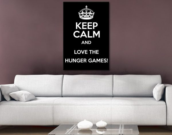 Keep Calm Hunger Games canvas art, a fun gift for a teen fan bedroom wall