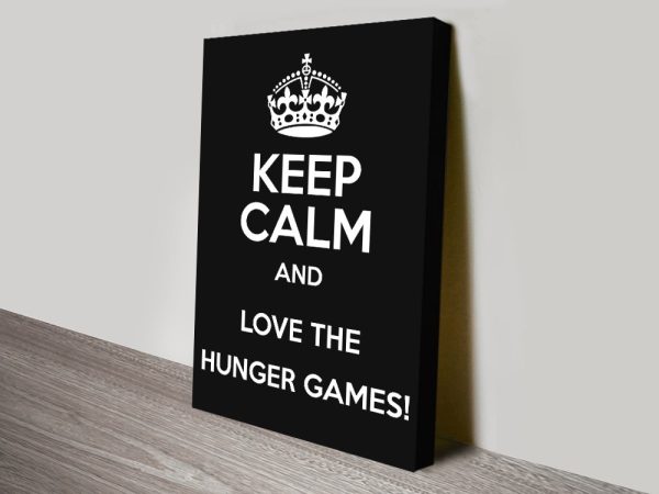 Keep Calm Love the Hunger Games canvas, a fun gift for a young fan's room