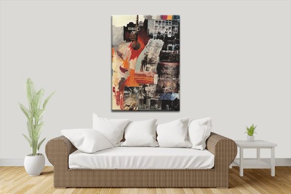 Estate by Robert Rauschenberg, a bold collage of city imagery in vivid mixed media Estate by Robert Rauschenberg, a bold collage of city imagery in vivid mixed media