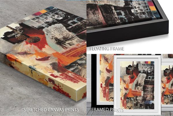 Rauschenberg Estate canvas print, bold layered pop-art collage in mixed imagery Rauschenberg Estate canvas print, bold layered pop-art collage in mixed imagery