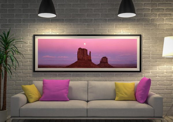 Colorado Sunset panoramic canvas, a warm landscape gift for a lounge wall
