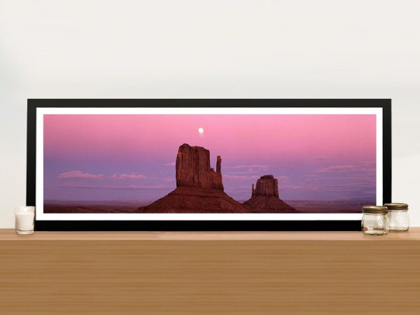 Colorado Sunset panoramic art, a golden landscape gift for a study feature wall