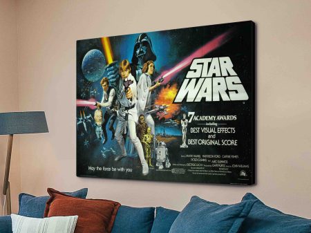 Star Wars vintage movie poster canvas print, a bold cinematic gift for a lounge Star Wars vintage movie poster canvas print, a bold cinematic gift for a lounge