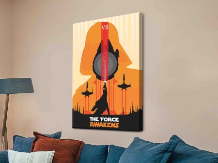 The Force Awakens Star Wars canvas print, a bold cinematic gift for a lounge The Force Awakens Star Wars canvas print, a bold cinematic gift for a lounge