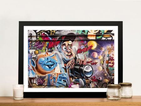 Wicked Weird Graffiti print, a bold quirky street-art design for a fun games room Wicked Weird Graffiti print, a bold quirky street-art design for a fun games room