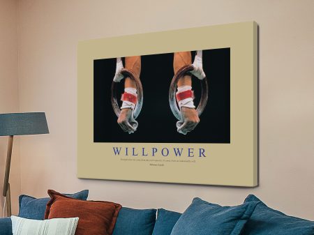 Willpower motivational canvas, bold typographic message in clean modern lettering
