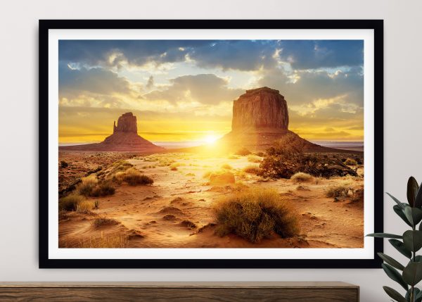 Desert Sunset framed art, warm sands beneath a rich sunset glow Desert Sunset framed art, warm sands beneath a rich sunset glow