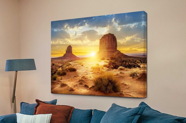 Desert Sunset canvas, sweeping dunes lit by a soft amber sunset Desert Sunset canvas, sweeping dunes lit by a soft amber sunset