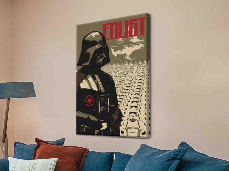 Enlist with the Empire Darth Vader canvas print, a bold sci fi gift for a lounge Enlist with the Empire Darth Vader canvas print, a bold sci fi gift for a lounge