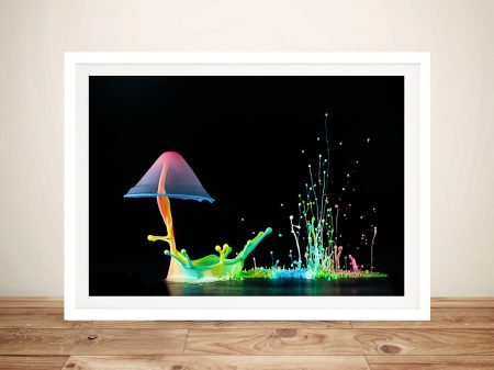 Water Mushrooms abstract framed art, a calming organic-art gift for a lounge