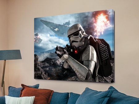 Star Wars Battlefront canvas, a bold sci-fi gift for a fan's games room wall Star Wars Battlefront canvas, a bold sci-fi gift for a fan's games room wall