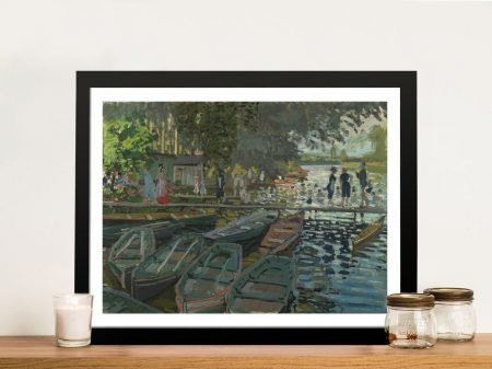 Monet Bathers at La Grenouillère canvas, a lively riverside gift for a lounge