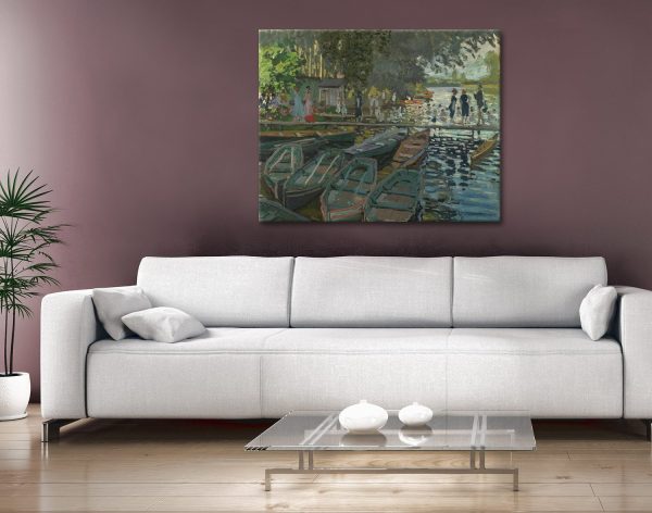 Monet Bathers at La Grenouillère wall art, a bright riverside gift for a bedroom
