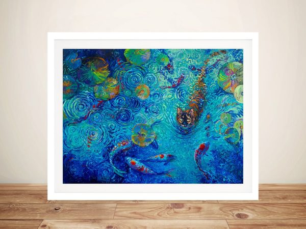 Iris Scott Coy Kitty wall art, a colourful cat gift for a nursery Iris Scott Coy Kitty wall art, a colourful cat gift for a nursery