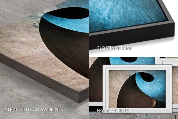 Blue Spirals canvas print, flowing cool-toned abstract with swirling forms Blue Spirals canvas print, flowing cool-toned abstract with swirling forms