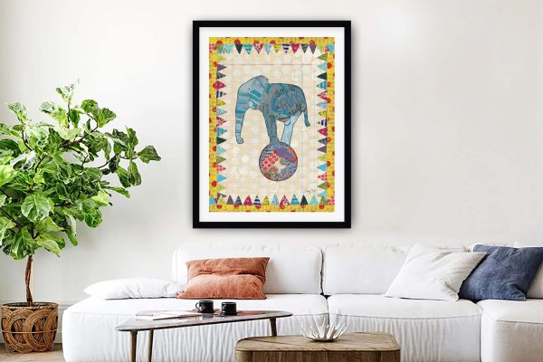 Circus Fun animal collage canvas, colourful playful creatures for kids Circus Fun animal collage canvas, colourful playful creatures for kids