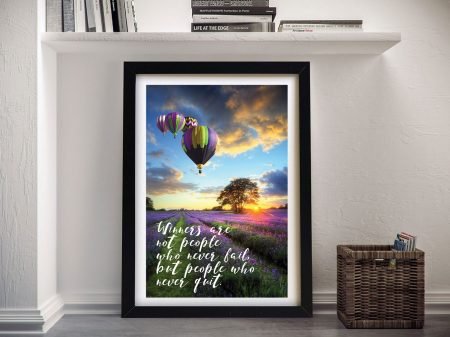 Winners inspirational quote framed print, a motivating gift for a home office Winners inspirational quote framed print, a motivating gift for a home office