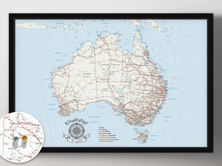 Australia light blue rectangle pin map, soft blue chart ready for pins Australia light blue rectangle pin map, soft blue chart ready for pins