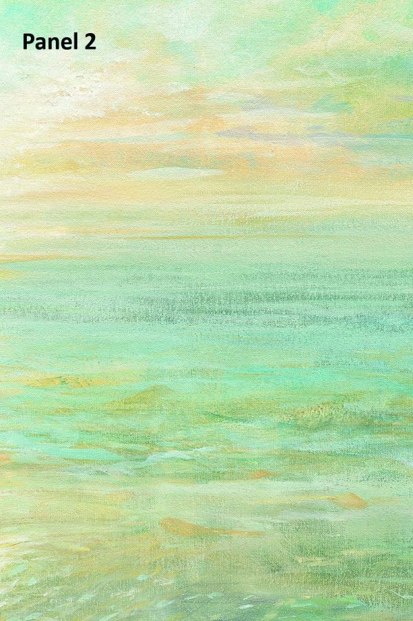 Sunrise abstract three-panel wall art, a warm gift for a living room