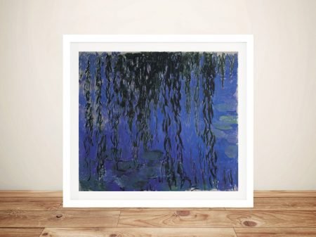 Water Lilies and Weeping Willow by Monet canvas, a serene gift for a bedroom Water Lilies and Weeping Willow by Monet canvas, a serene gift for a bedroom