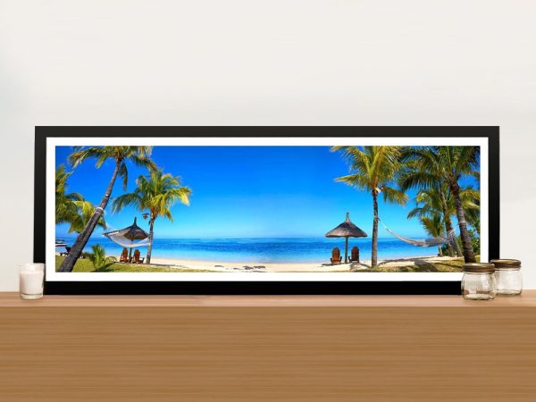 Mauritius Beach panoramic art, a relaxing tropical gift for a lounge wall Mauritius Beach panoramic art, a relaxing tropical gift for a lounge wall