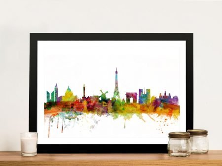 Beautiful Paris Skyline Michael Tompsett framed wall art, clean contemporary tones for studio Beautiful Paris Skyline Michael Tompsett framed wall art, clean contemporary tones for studio