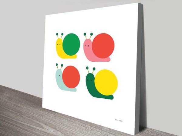 Snails Four nursery art by Ann Kelle, a playful gift for a young child's wall Snails Four nursery art by Ann Kelle, a playful gift for a young child's wall