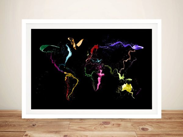 Abstract paint effect world map, a bold modern gift for a study feature wall Abstract paint effect world map, a bold modern gift for a study feature wall