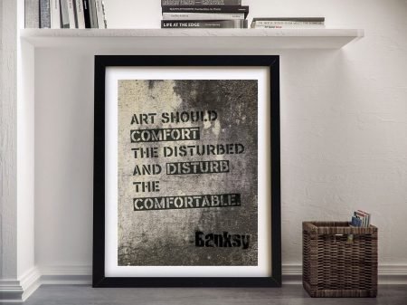 Banksy quote print, a bold typographic gift for a lounge or hallway Banksy quote print, a bold typographic gift for a lounge or hallway