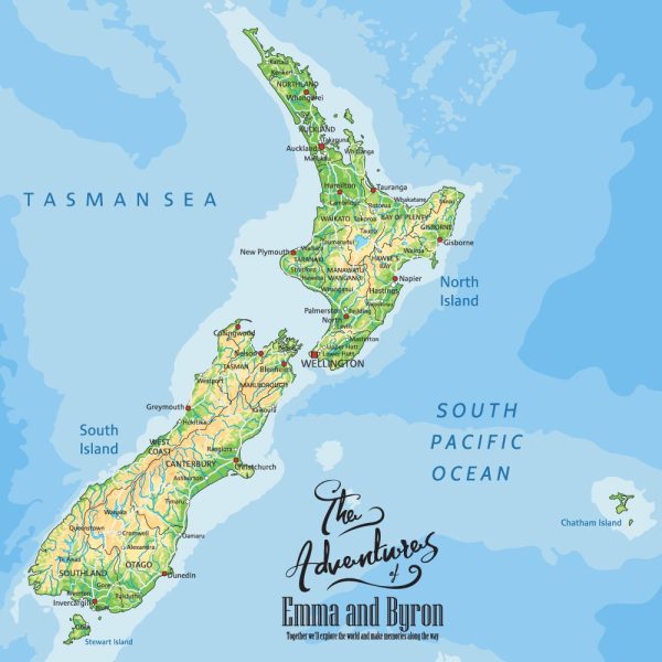 Personalised New Zealand pinboard map, island outline to mark your journeys
