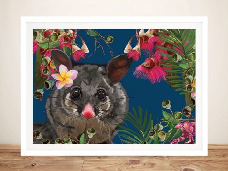 Possum framed print, a charming Australian animal gift for a child's bedroom Possum framed print, a charming Australian animal gift for a child's bedroom