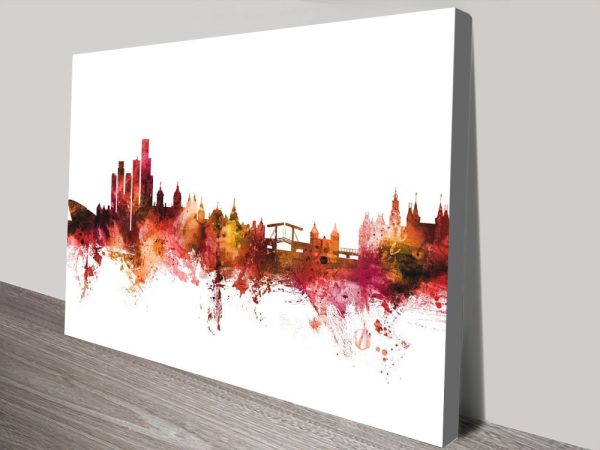 From the modern art collection Amsterdam The Netherlands Skyline framed wall art showing city typographic print From the modern art collection Amsterdam The Netherlands Skyline framed wall art showing city typographic print