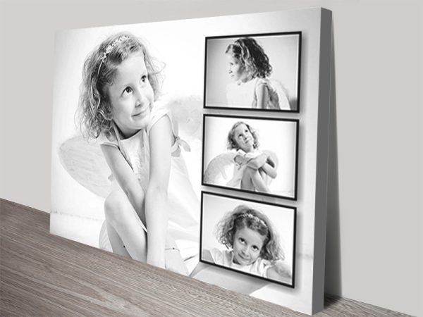 Elegant photo collage canvas print, refined memories in a clean graceful design Elegant photo collage canvas print, refined memories in a clean graceful design