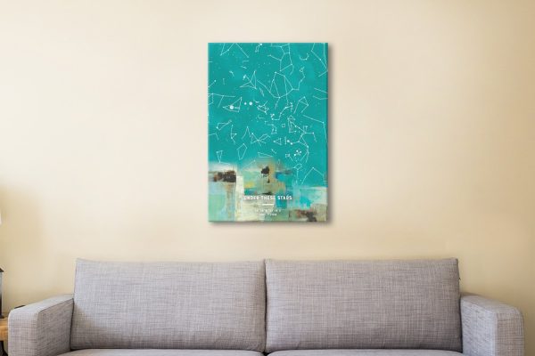 Abstract star map canvas, artful night sky design, a personal keepsake gift for a couple Abstract star map canvas, artful night sky design, a personal keepsake gift for a couple