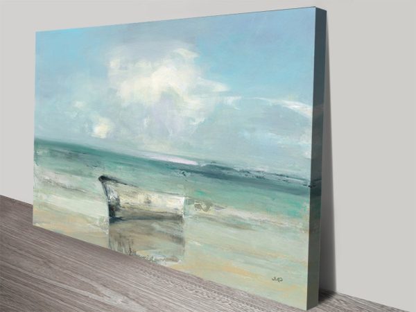 Ashore seascape print, a soft coastal gift for a spare room